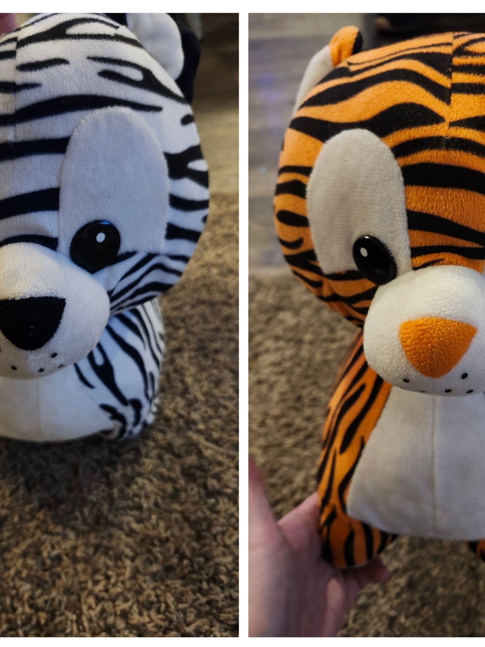 Lot Of 2 Impact Brand Tiger Plush Orange & White 12 Inches Long